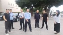 11月17日上午，县公安局陈副局长和潘渡所吴所长、片警林宇警官到校开展校园及周边治安检查。